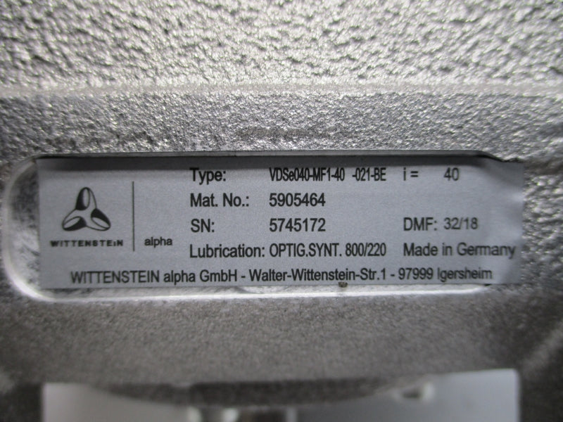 WITTENSTEIN VDSE040-MF1-40-021-BE 5905464 NSMP