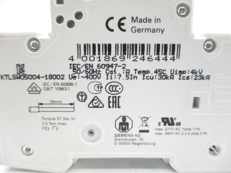 SIEMENS 5SY6201-7 400V 1A NSNP