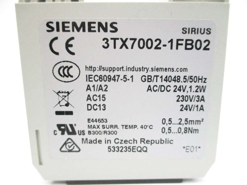 SIEMENS 3TX7002-1FB02 230VAC 3A NSNP
