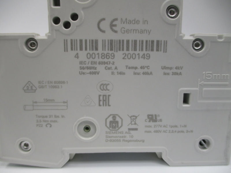 SIEMENS 5SY7206-8 400V 6A NSMP