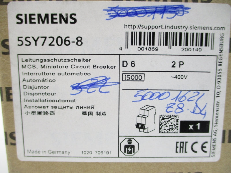 SIEMENS 5SY7206-8 400V 6A NSMP