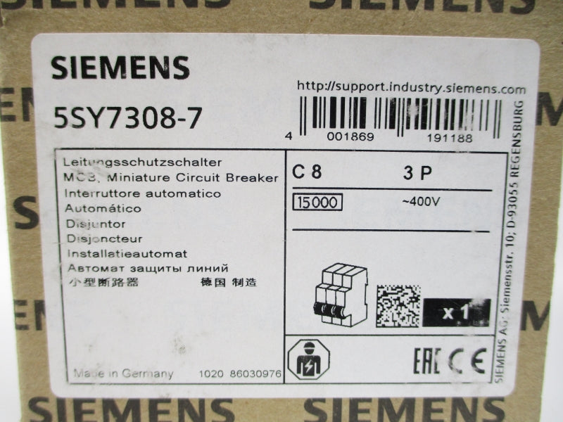 SIEMENS 5SY7308-7 400V 8A NSMP