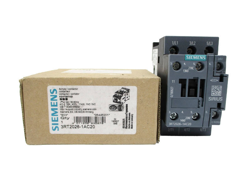 SIEMENS 3RT2026-1AC20 24V 25A NSMP