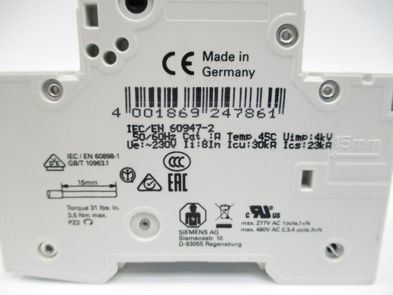 SIEMENS 5SY6506-7 230V 6A NSMP