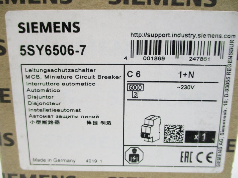 SIEMENS 5SY6506-7 230V 6A NSMP