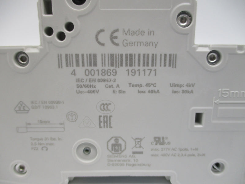 SIEMENS 5SY7306-7 400V 6A NSMP