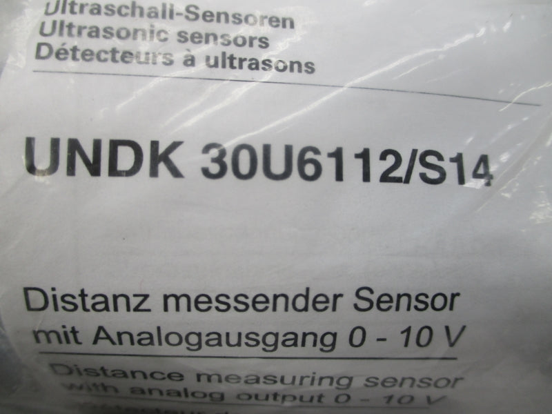 BAUMER UNDK30U6112/S14 0-10V NSMP