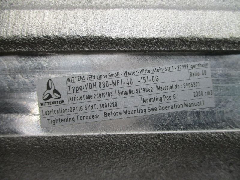 WITTENSTEIN VDH080-MF1-40-151-0G NSNP