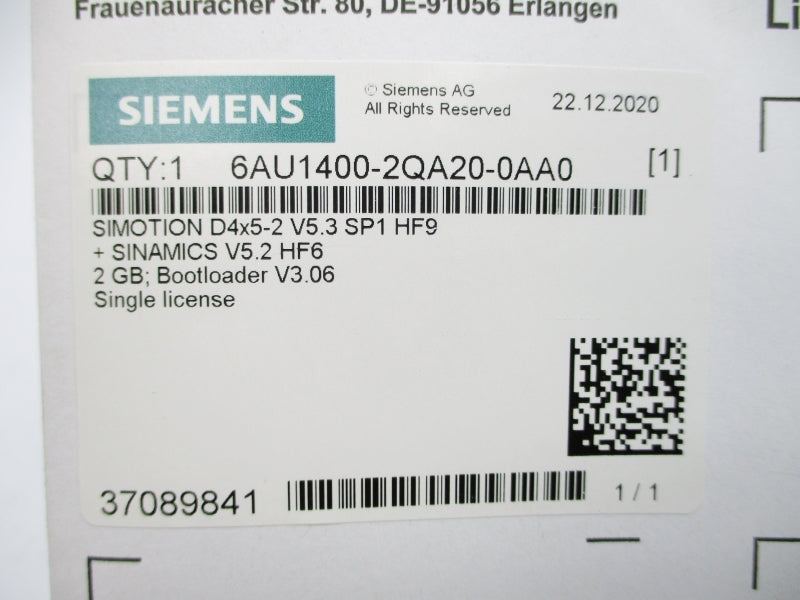 SIEMENS 6AU1400-2QA20-0AA0 NSFS