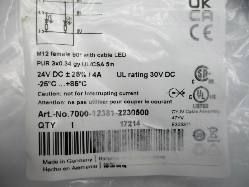MURR ELEKTRONIK 7000-12381-2230500 24VDC 4A NSMP