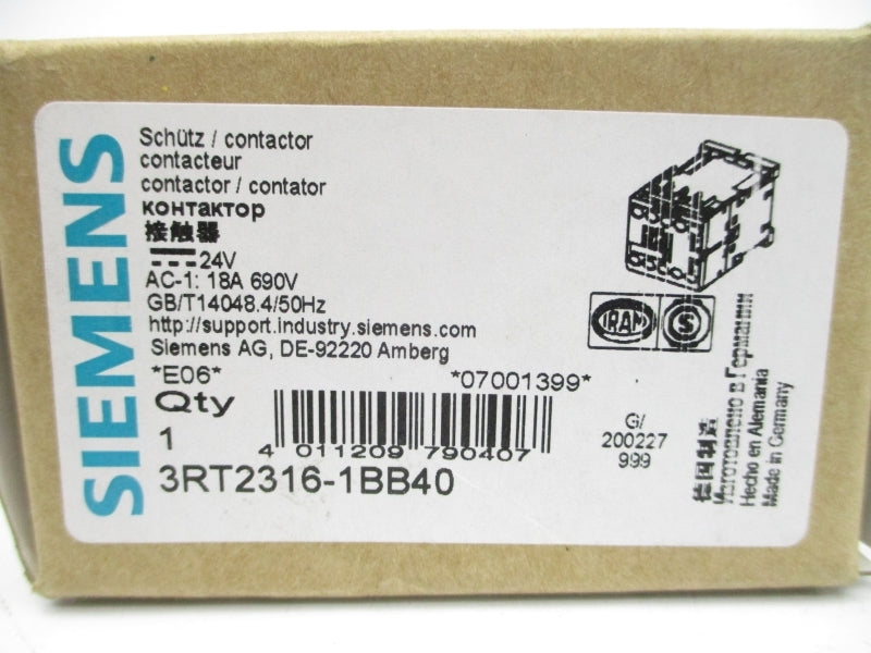 SIEMENS 3RT2316-1BB40 24VDC NSMP