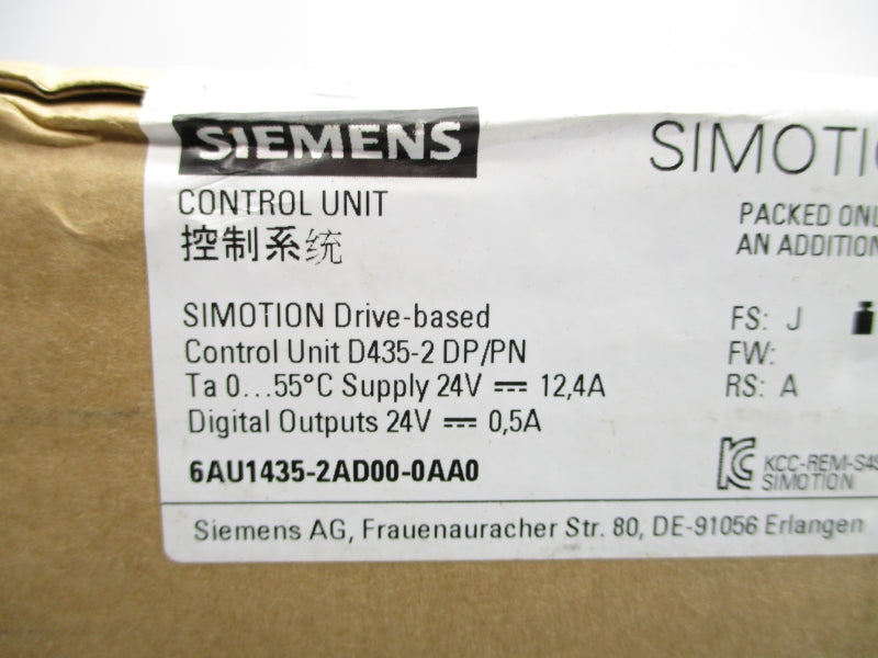 SIEMENS 6AU1435-2AD00-0AA0 24V 12.4A NSFS