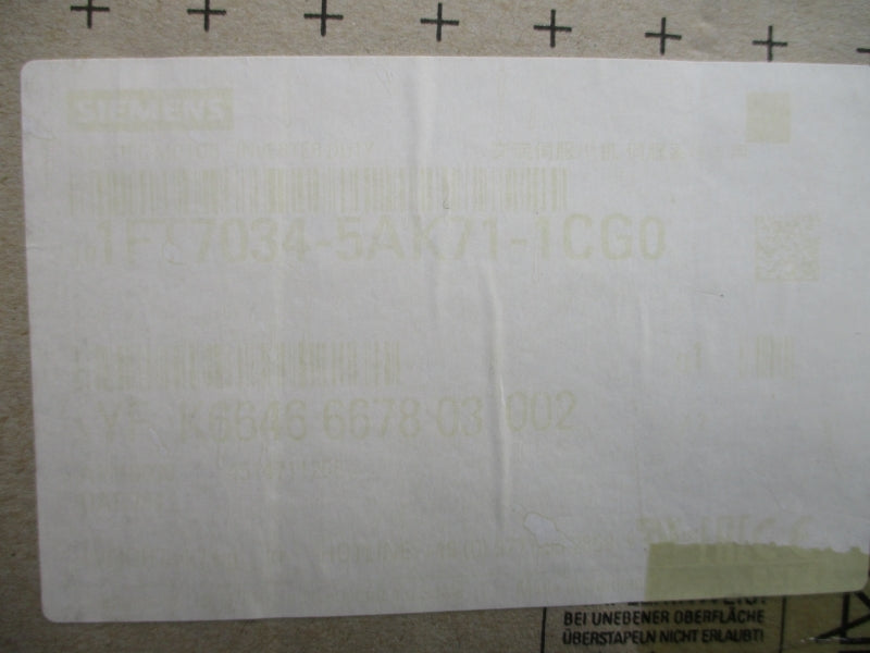 SIEMENS 1FT7034-5AK71-1CG0 294V 2.1/2.7A NSMP