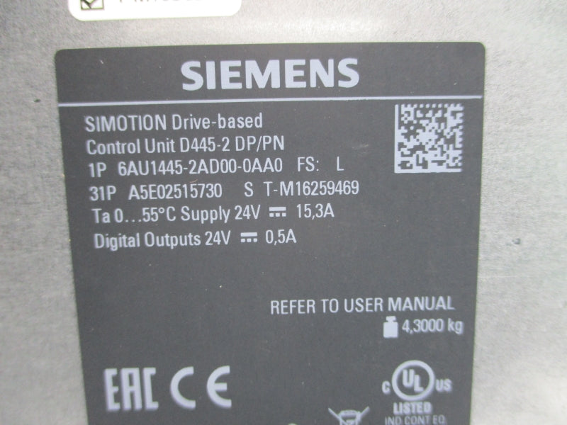 SIEMENS 6AU1445-2AD00-0AA0 24V 15.3A NSNP