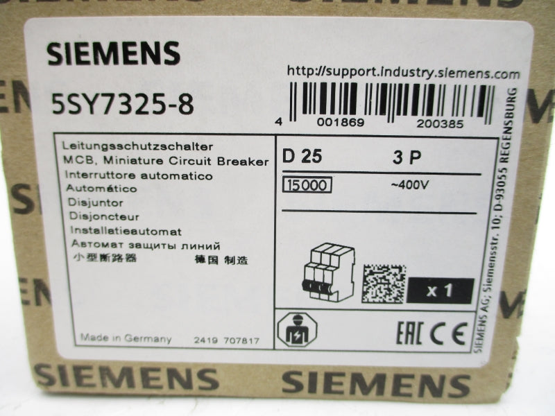SIEMENS 5SY7325-8 400V 25A NSMP