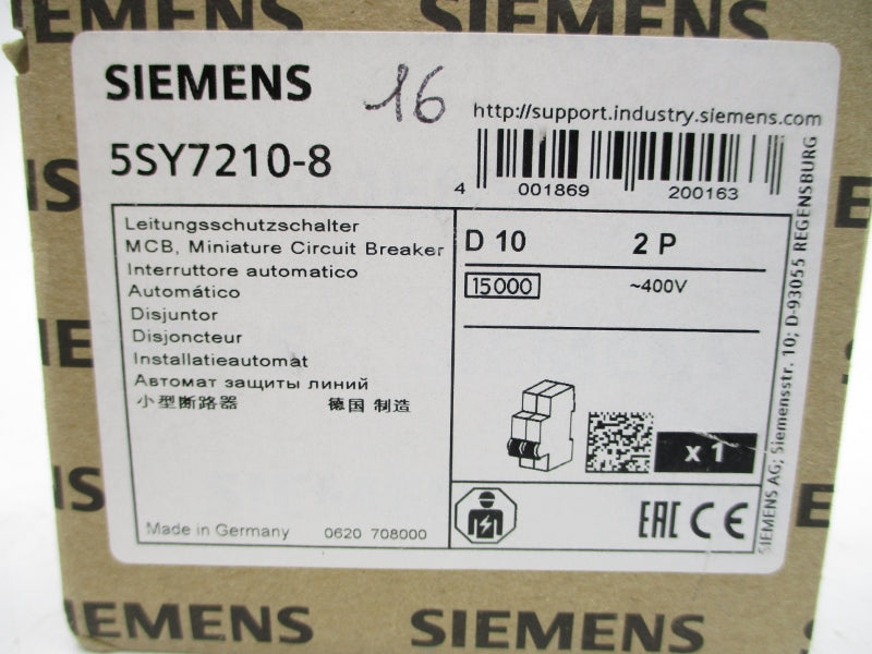 SIEMENS 5SY7210-8 400V 10A NSMP