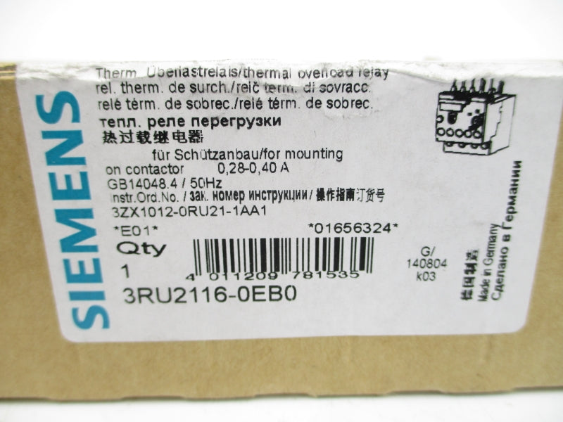 SIEMENS 3RU2116-0EB0 690V 0.28-0.40A NSMP