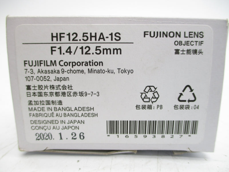 FUJINON LENS HF12.5HA-1S 1:1.4/12.5MM NSMP