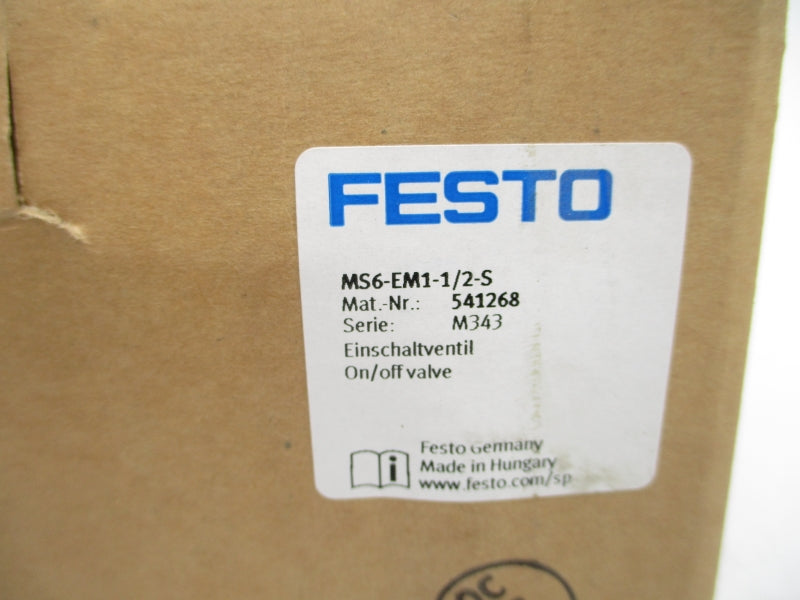FESTO MS6-EM1-1/2-S 541268 270PSI 60'C/140'F NSMP