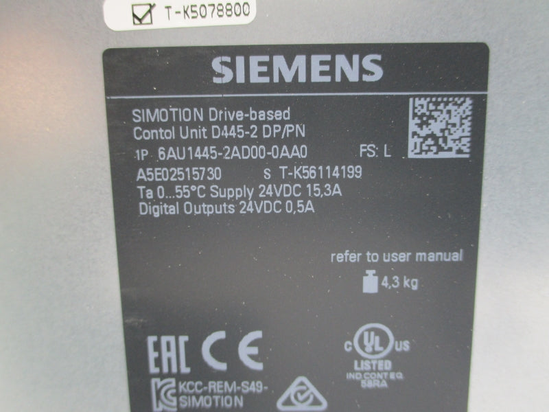 SIEMENS 6AU1445-2AD00-0AA0 24VDC 15.3A NSMP