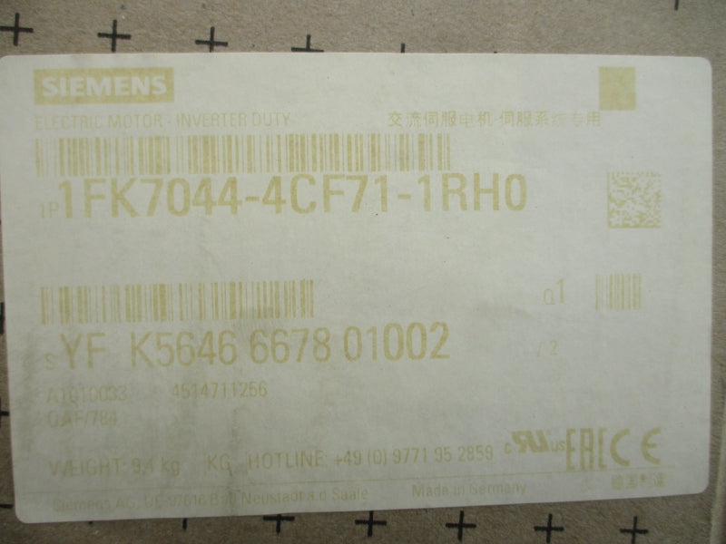SIEMENS 1FK7044-4CF71-1RH0 216V 3.45/4A NSMP
