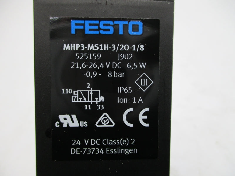 FESTO MHP3-MS1H-3/20-1/8 525159 21.6-24.6VDC NSMP
