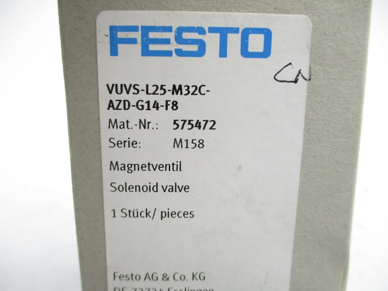 FESTO VUVS-L25-M32C-AZD-G14-F8 575472 36-145PSI -10'C-+60'C NSMP