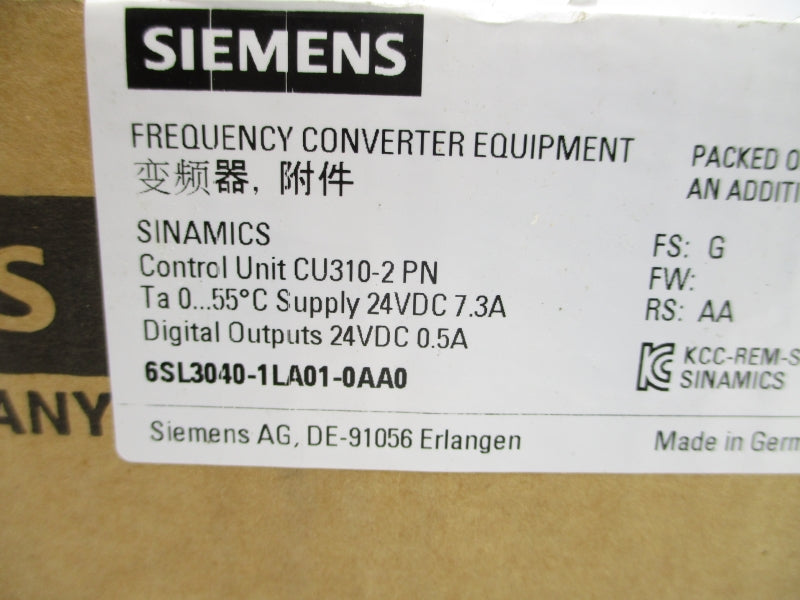 SIEMENS 6SL3040-1LA01-0AA0 24VDC 7.3A NSMP