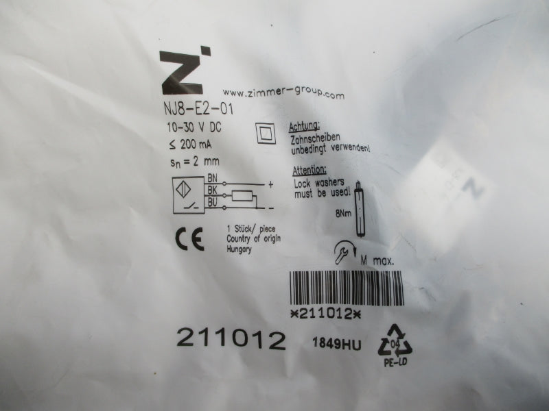 ZIMMER GROUP NJ8-E2-01 10-30VDC NSMP