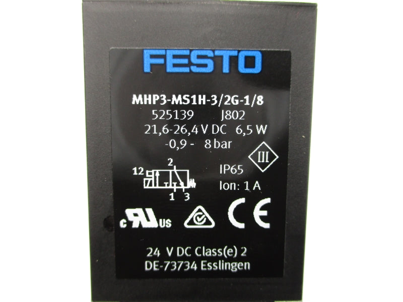 FESTO MHP3-MS1H-3/2G-1/8 525139 21.6-26.4VDC NSMP