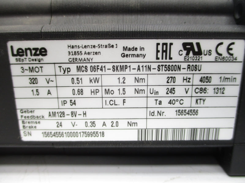 LENZE MCS06F41-SKMP1-A11N-ST5S00N-R0SU 320V 1.5A NSMP