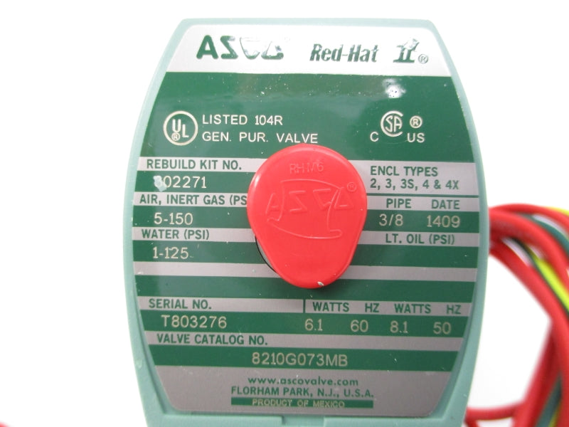 ASCO 8210G073MB 110/120V 1-125PSI 3/8" NSMP