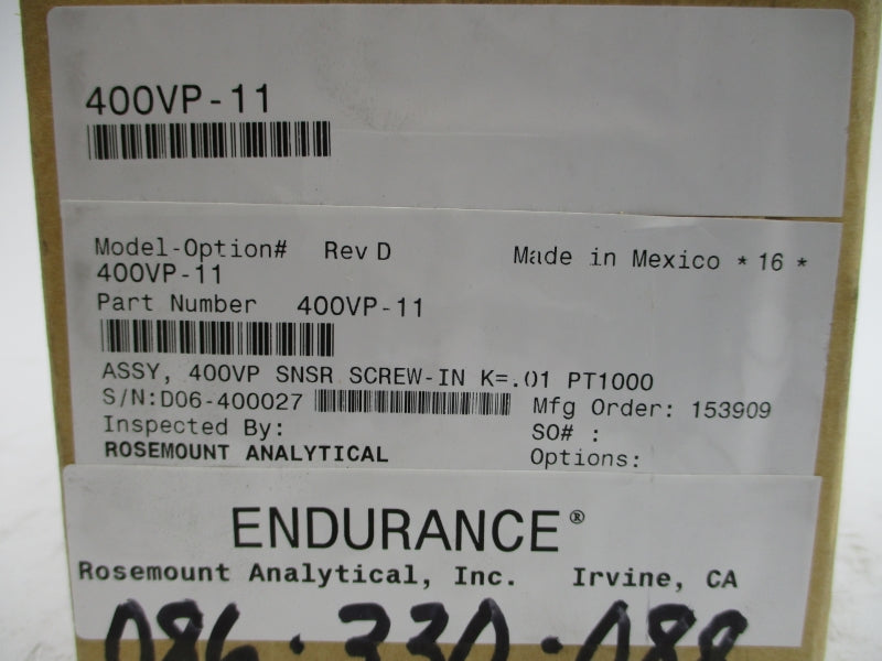 ROSEMOUNT 400VP-11 NSFS