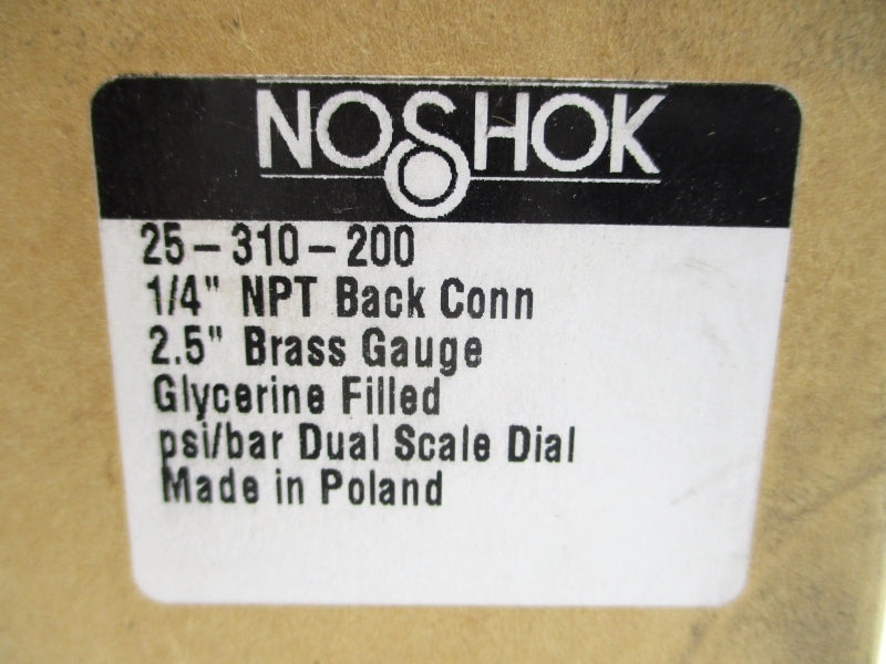 NOSHOK 25-310-200 0-200PSI 2.5" NSMP