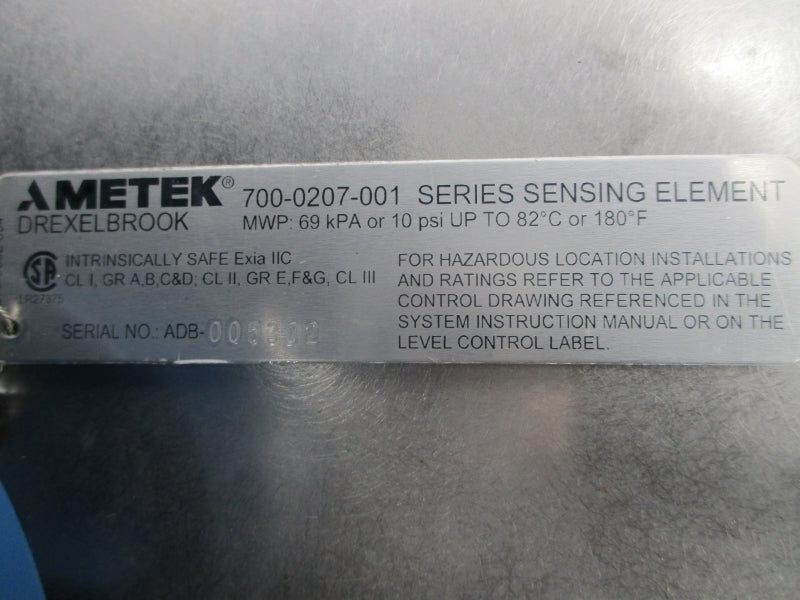 AMETEK 700-0207-001 10PSI 82'C/180'F NSMP