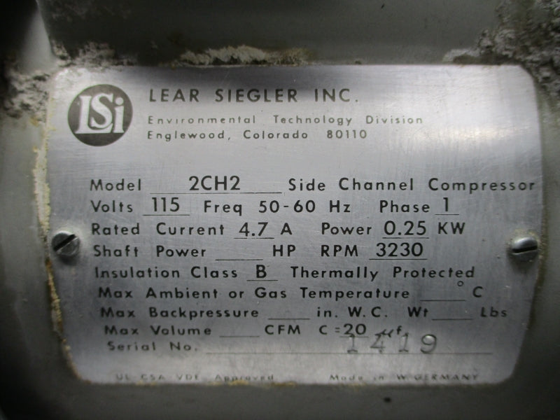 LEAR SIEGLER 2CH2 115V 4.7A UNMP