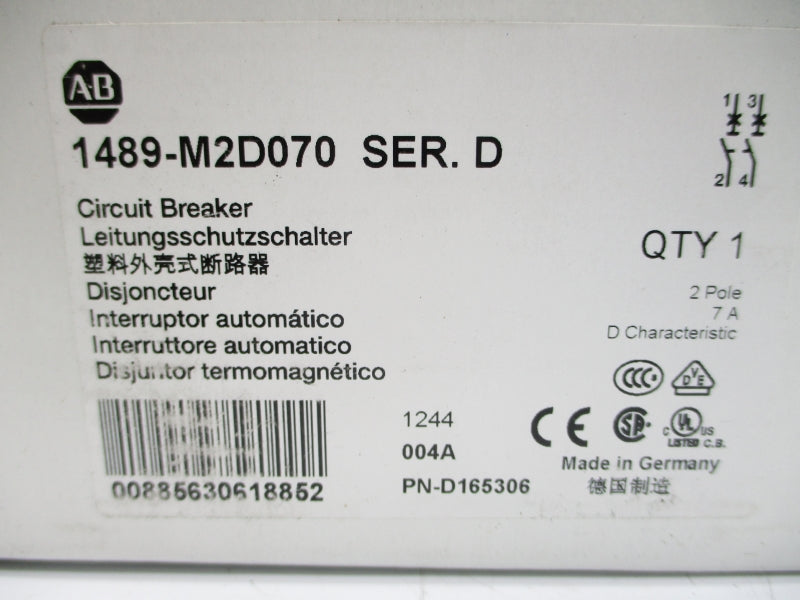 ALLEN BRADLEY 1489-M2D070 SER. D 277VAC 7A NSMP