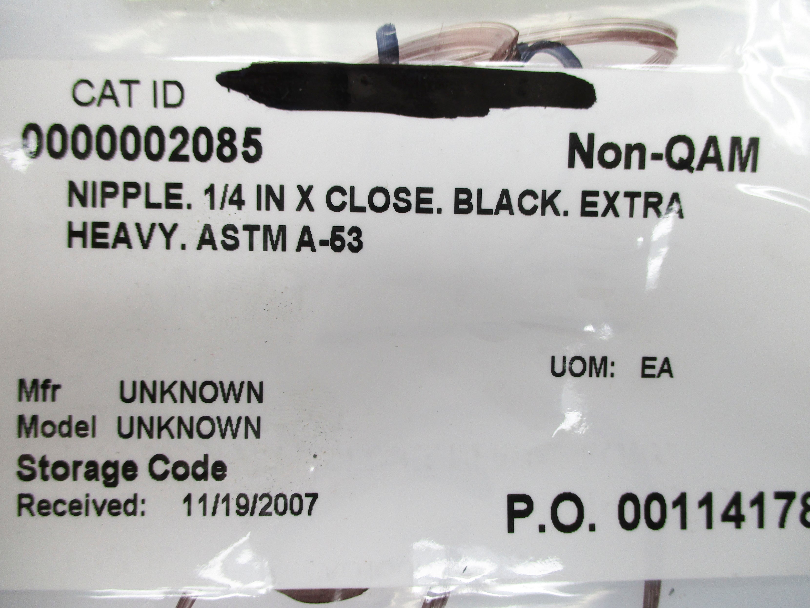 ASTM A-53 1/4" X CLOSE NSNP