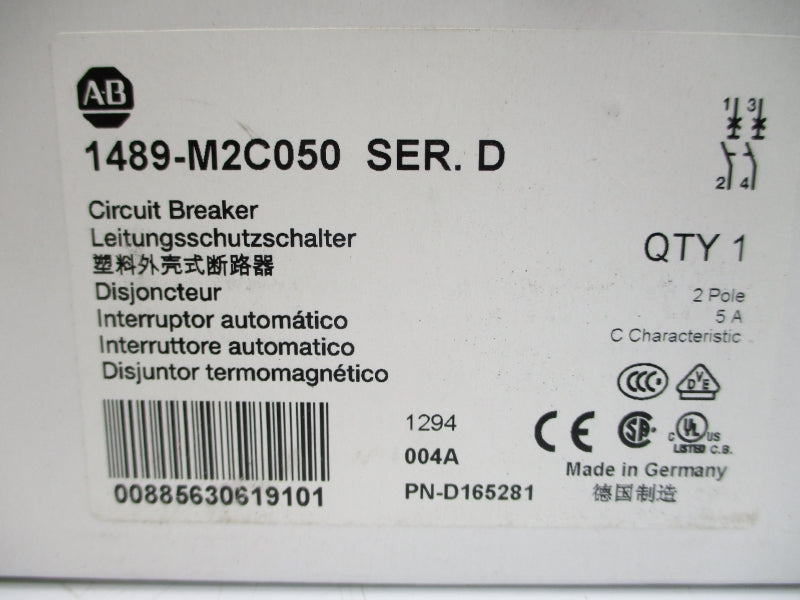 ALLEN BRADLEY 1489-M2C050 SER. D 277VAC 5A NSMP