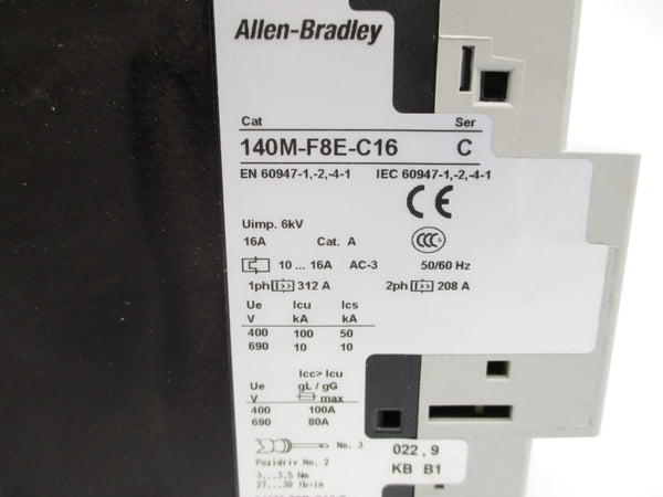 ALLEN BRADLEY 140M-F8E-C16 SER. C 10-16A NSMP