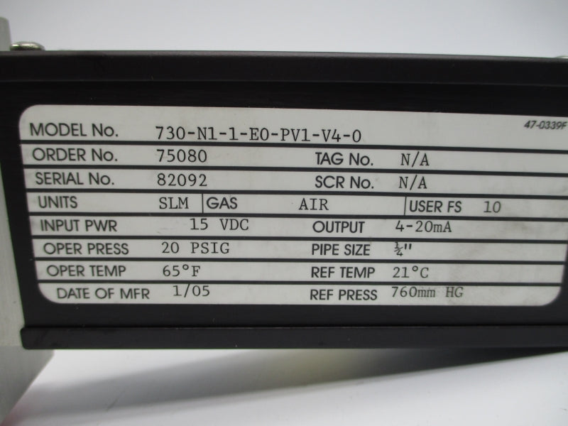 SIERRA 730-N1-1-E0-PV1-V4-0 15VDC 20PSI 65'F NSNP