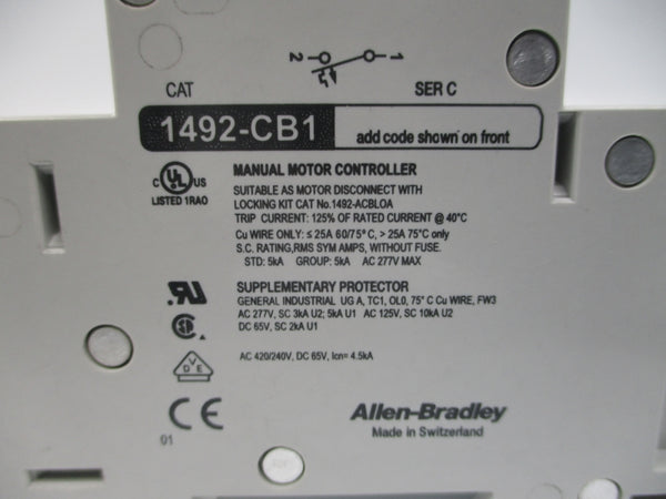 ALLEN BRADLEY 1492-CB1G150 SER. C 277VAC 15A NSNP
