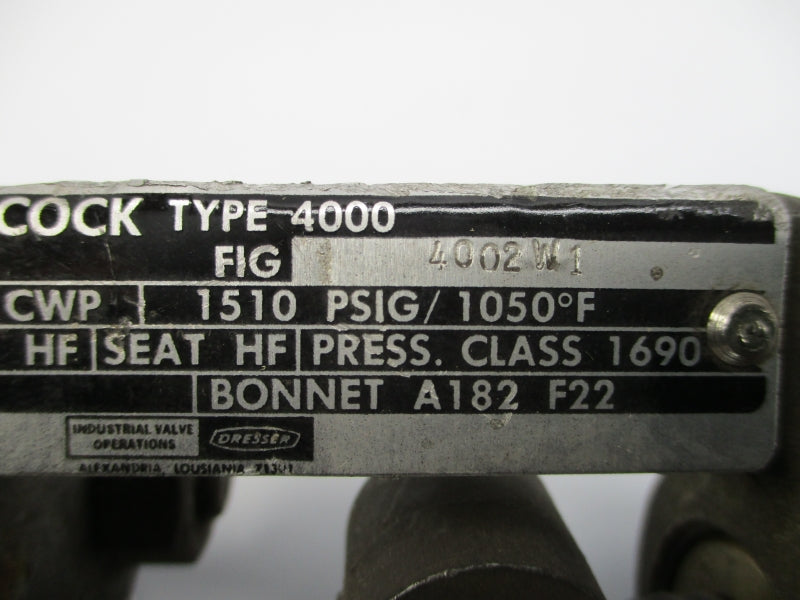 HANCOCK 4002W1 1510PSI 1050'F 3/4" NSNP