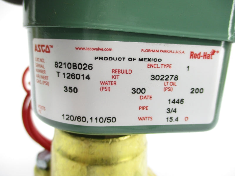ASCO 8210B026 110/120V 300PSI 3/4" NSMP