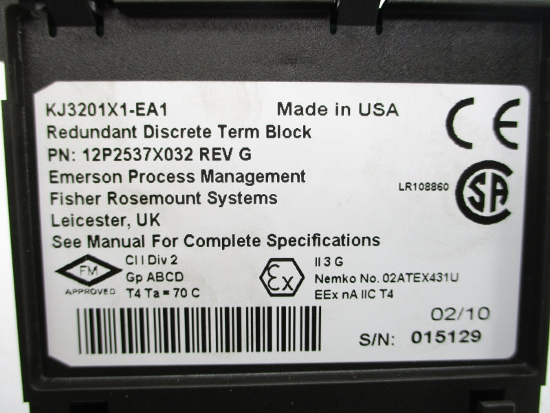 FISHER ROSEMOUNT 12P2537X032 KJ3201X1-EA1 NSNP