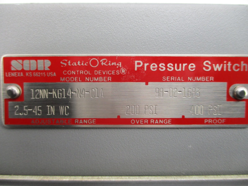 SOR 12NN-K614-N4-C1A 200PSI 2.5-45"WC NSNP