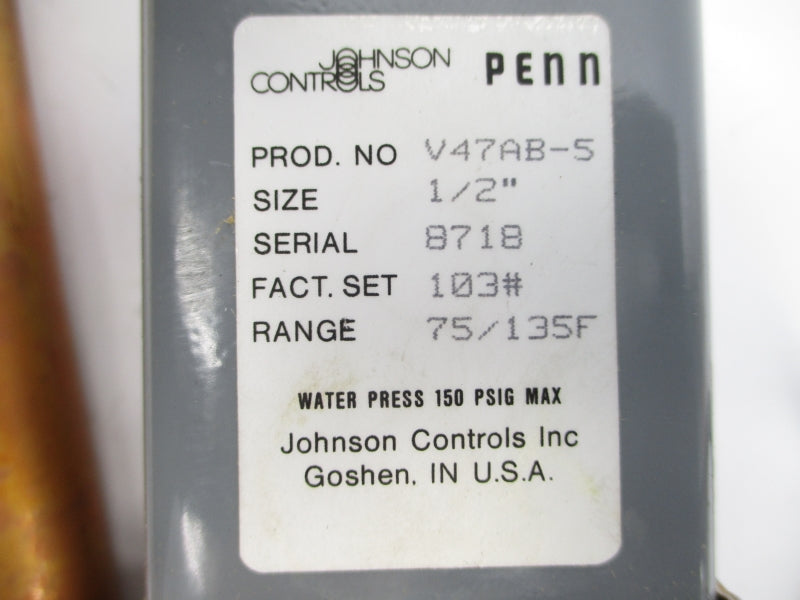 JOHNSON CONTROLS V47AB-5C 150PSI 1/2" NSMP