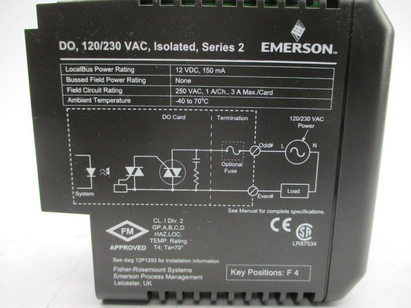 FISHER ROSEMOUNT 12P3905X012 KJ3209X1-BA1 120/230VAC 3A NSNP