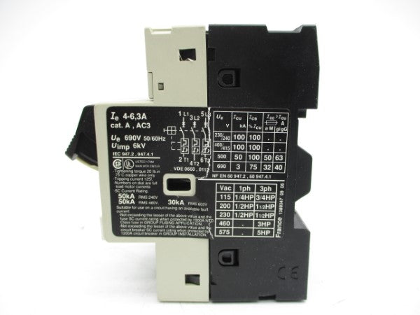 TELEMECANIQUE GV2M10 575VAC 4-6.3A NSMP