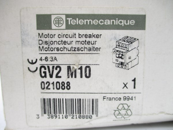 TELEMECANIQUE GV2M10 575VAC 4-6.3A NSMP